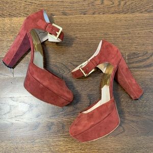 Michael Kors red platform heels